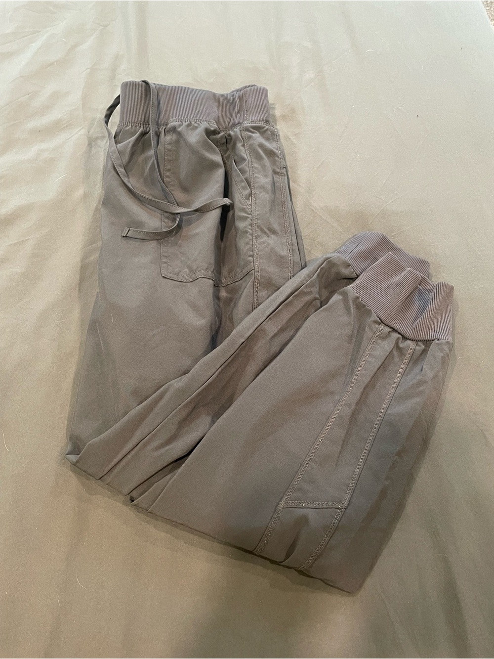 Cherokee Allura Gray Women's Elastic-Waist Jogger Scrubs Large Petite